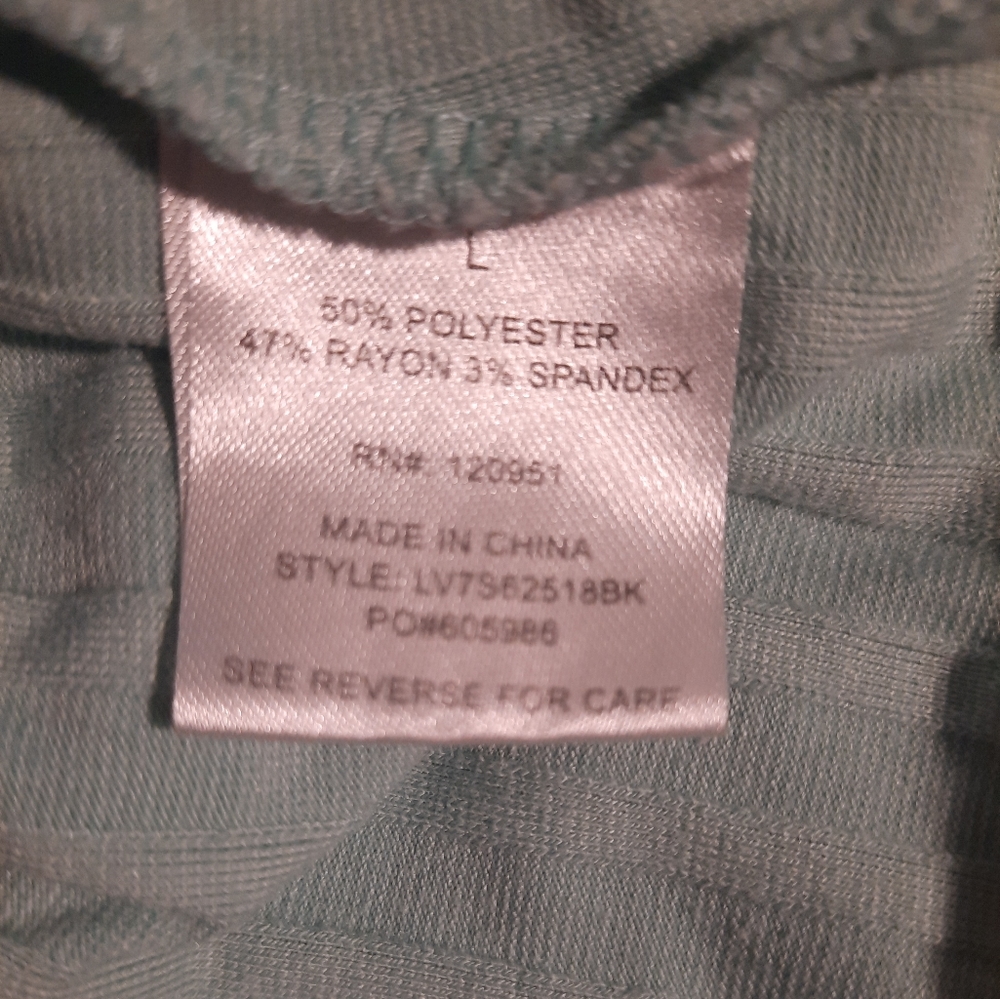 Olive+oak crisscross seafoam sharkbite top blouse LG - Picture 5 of 6